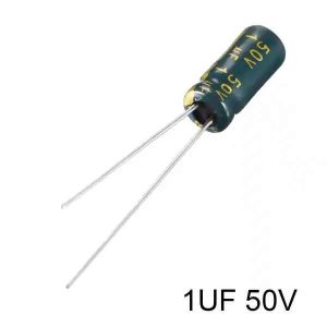 خازن 1uF 50V - (یک میکروفاراد 50ولت)